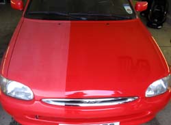 Red car - before and after valet service